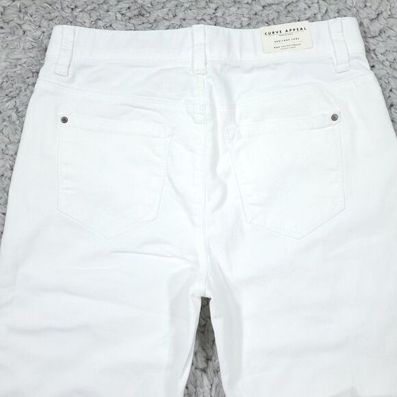 Curve Appeal Rae High Rise Straight Jeans Size 4 27 White Concealed Comfort - Picture 3 of 8